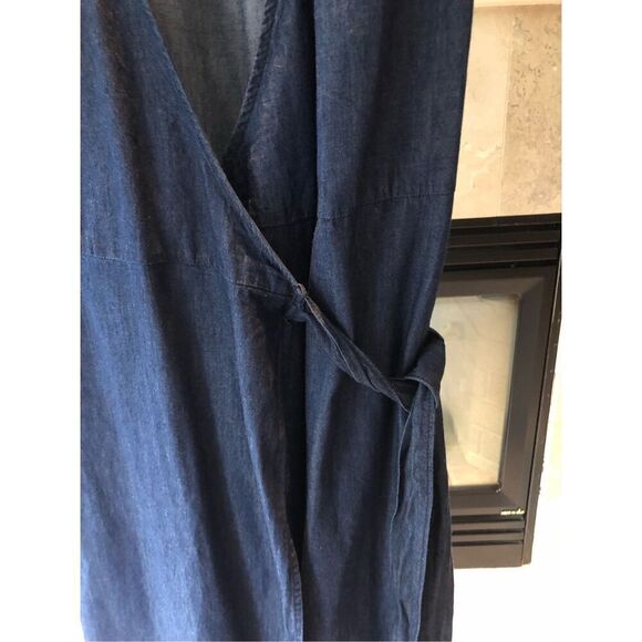 Draper James Women’s Blue Jean Wrap Style Short Sleeve Dress Size 6 - Picture 4 of 10